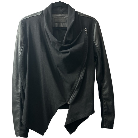 Blank NYC Jackets & Blazers - Blank NYC Mixed Media Leather Jacket L Black NWT